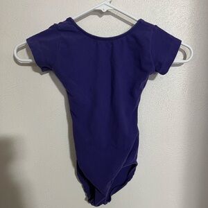 EUROTARD‎ Classic Short Sleeve Fully Lined Leotard in Grape Purple Girl's Size S